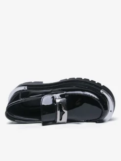 Mocassins noirs pour hommes bout rond détails métalliques chaussures à enfiler