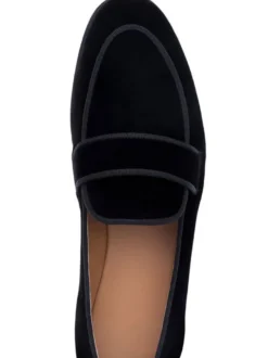 Mocassins noirs pour hommes en daim à bout rond chaussures de bal de promo de mariage