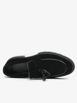 Mocassins à pampilles en daim pour hommes chaussures à enfiler bout rond antidérapantes résistantes à l'usure semelle épaisse