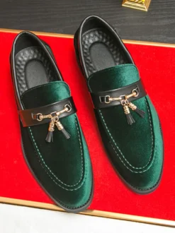 Mocassins à pampilles en daim pour hommes mocassins à enfiler chaussures à talons bas chaussures confortables