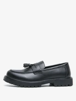 Mocassins à pampilles pour hommes grande taille à plateforme en PU à enfiler pour mariage bal de promo
