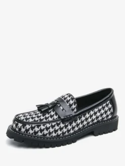 Mocassins à pampilles pour hommes grande taille à plateforme en PU à enfiler pour mariage bal de promo