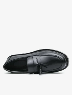 Mocassins à pampilles pour hommes grande taille à plateforme en PU à enfiler pour mariage bal de promo
