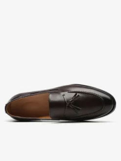 Mocassins à pampilles pour hommes bout pointu talons bas chaussures à enfiler en cuir