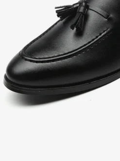 Mocassins à pampilles pour hommes bout pointu talons bas chaussures à enfiler en cuir
