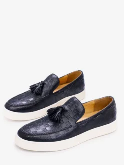 Mocassins à pampilles pour hommes chaussures plates en cuir véritable chaussures de soirée et de banquet