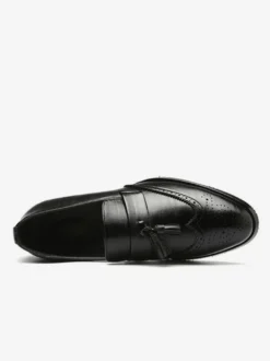Mocassins à pampilles pour hommes chaussures habillées en cuir à bout pointu à enfiler