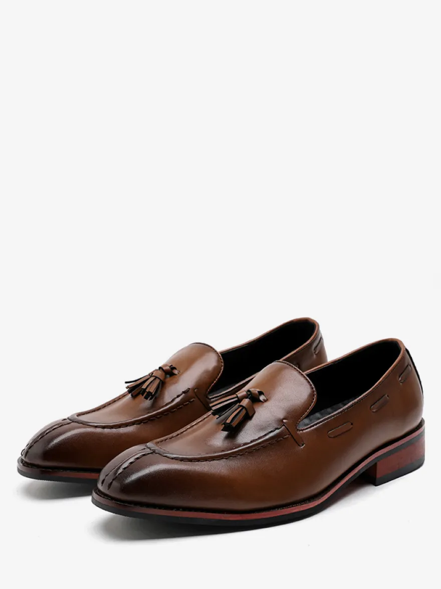 Mocassins à pampilles pour hommes chaussures basses à talons moyens et à enfiler
