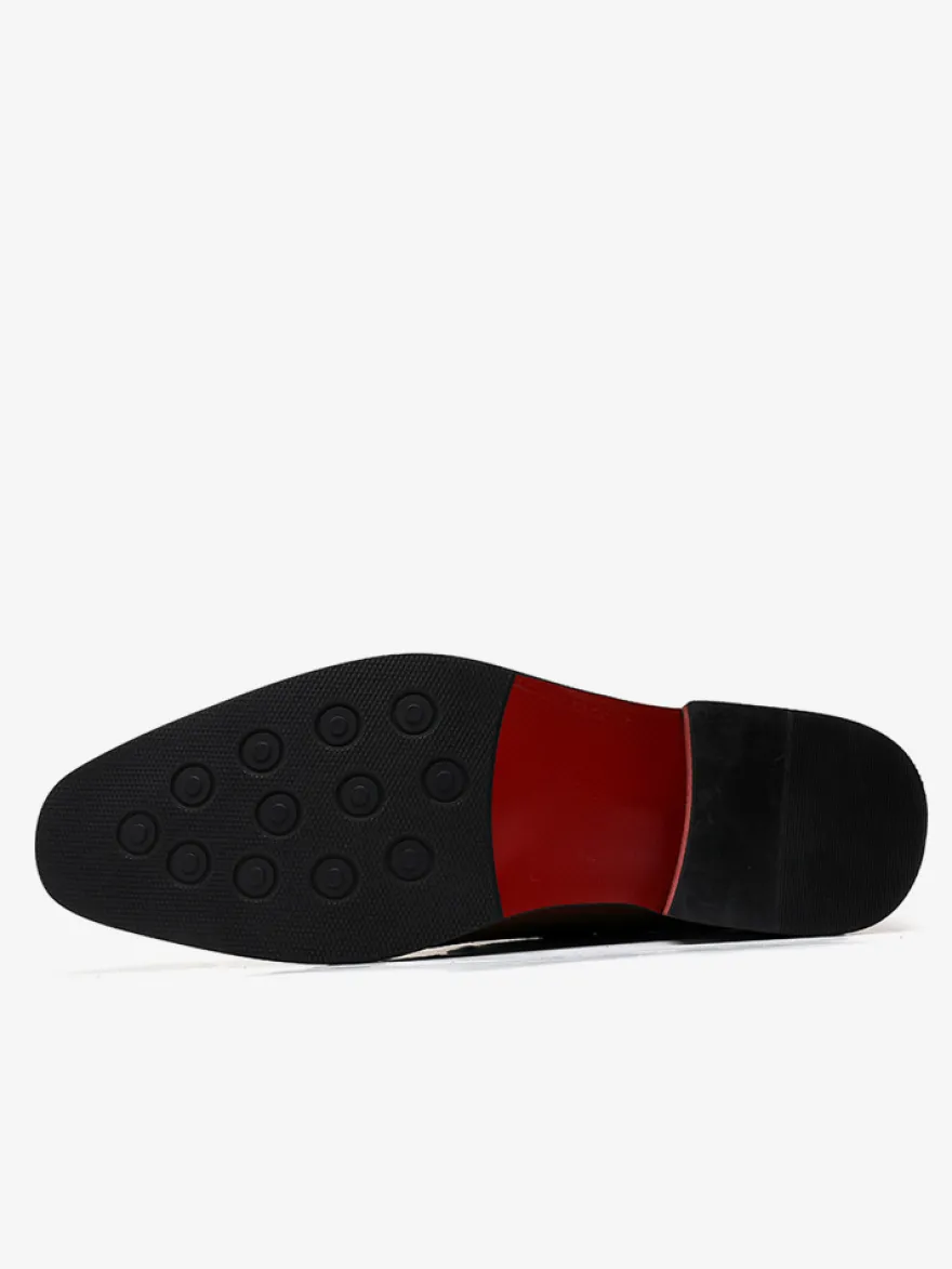 Mocassins à pampilles pour hommes chaussures basses à talons moyens et à enfiler