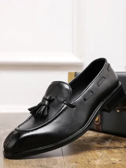 Mocassins à pampilles pour hommes chaussures basses à talons moyens et à enfiler
