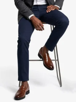 Mocassins penny pour hommes bout rond chaussures habillées à enfiler