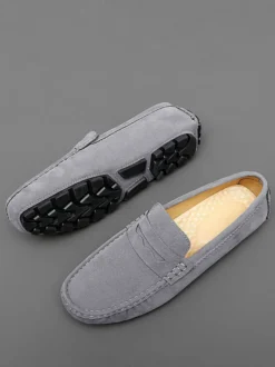 Mocassins Penny pour hommes chaussures de conduite à bout rond et à enfiler