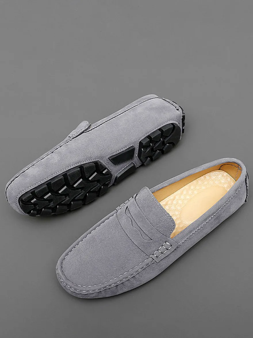 Mocassins Penny pour hommes chaussures de conduite à bout rond et à enfiler