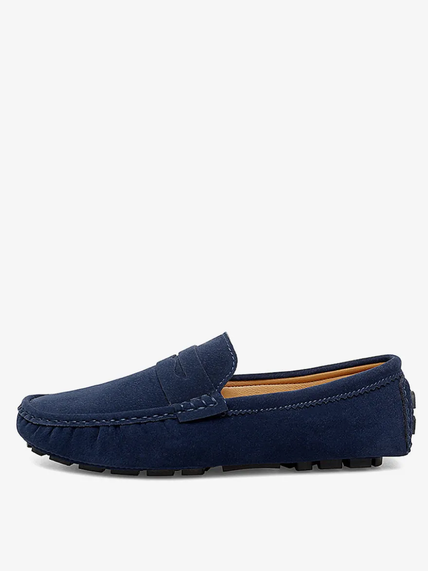 Mocassins Penny pour hommes chaussures de conduite à bout rond et à enfiler