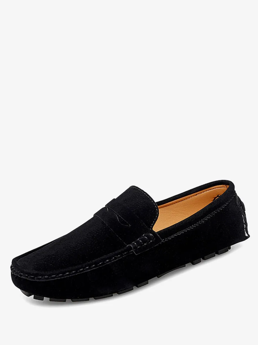 Mocassins Penny pour hommes chaussures de conduite à bout rond et à enfiler