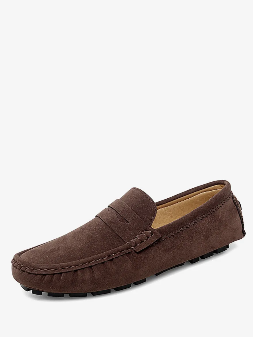 Mocassins Penny pour hommes chaussures de conduite à bout rond et à enfiler