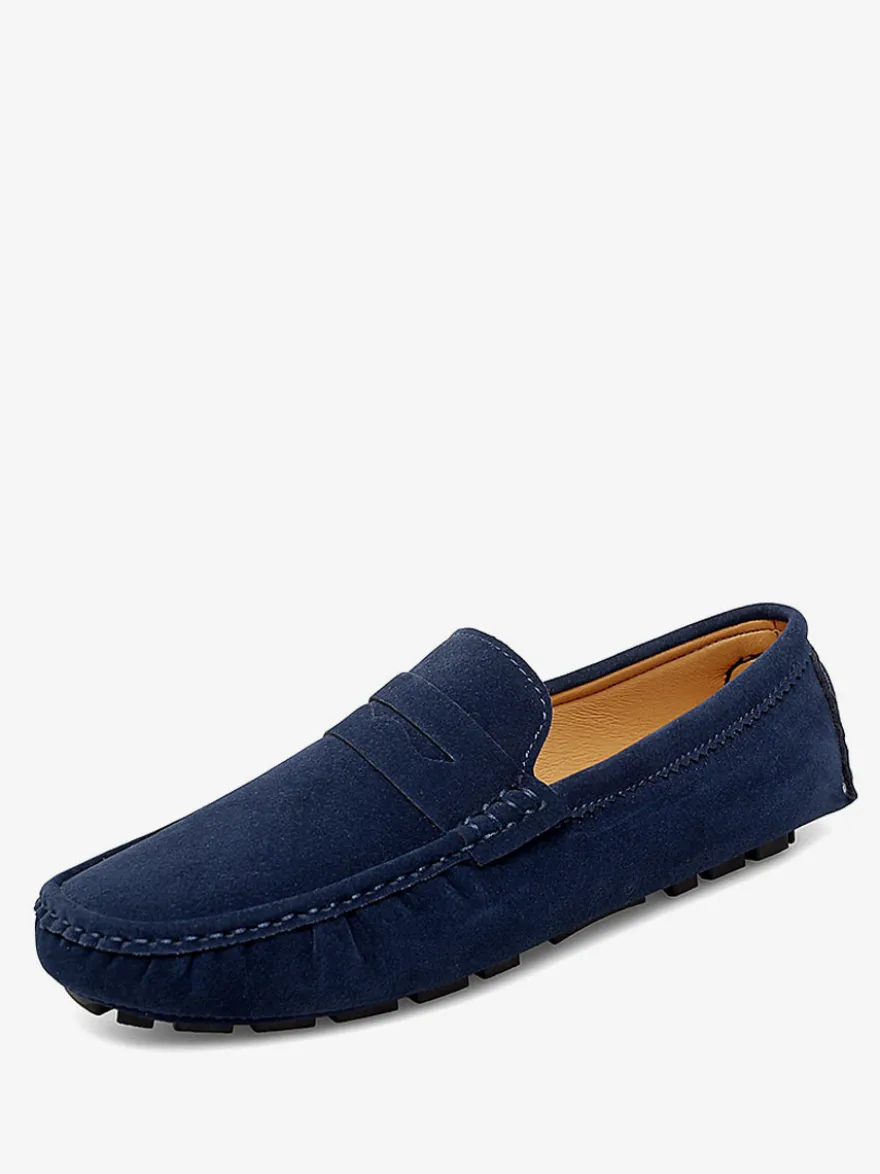 Mocassins Penny pour hommes chaussures de conduite à bout rond et à enfiler