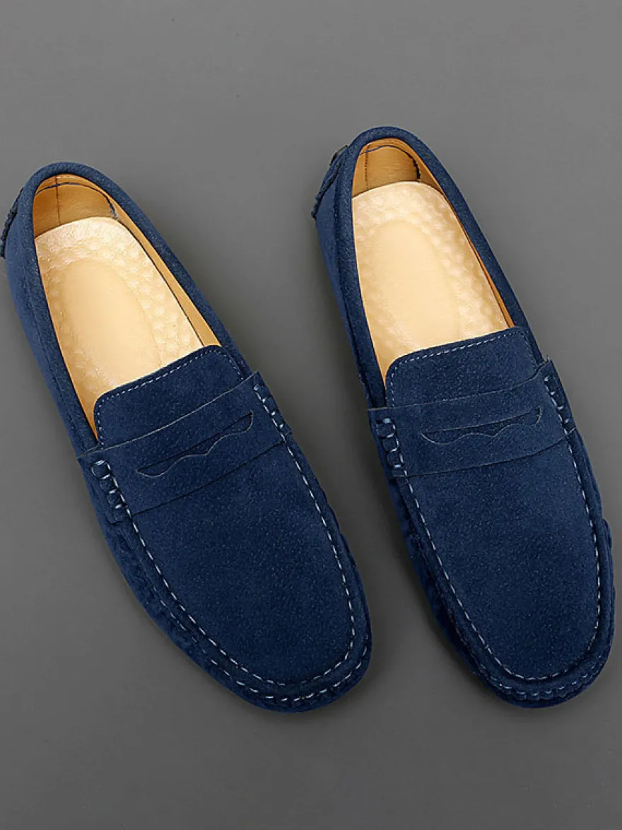 Mocassins Penny pour hommes chaussures de conduite à bout rond et à enfiler