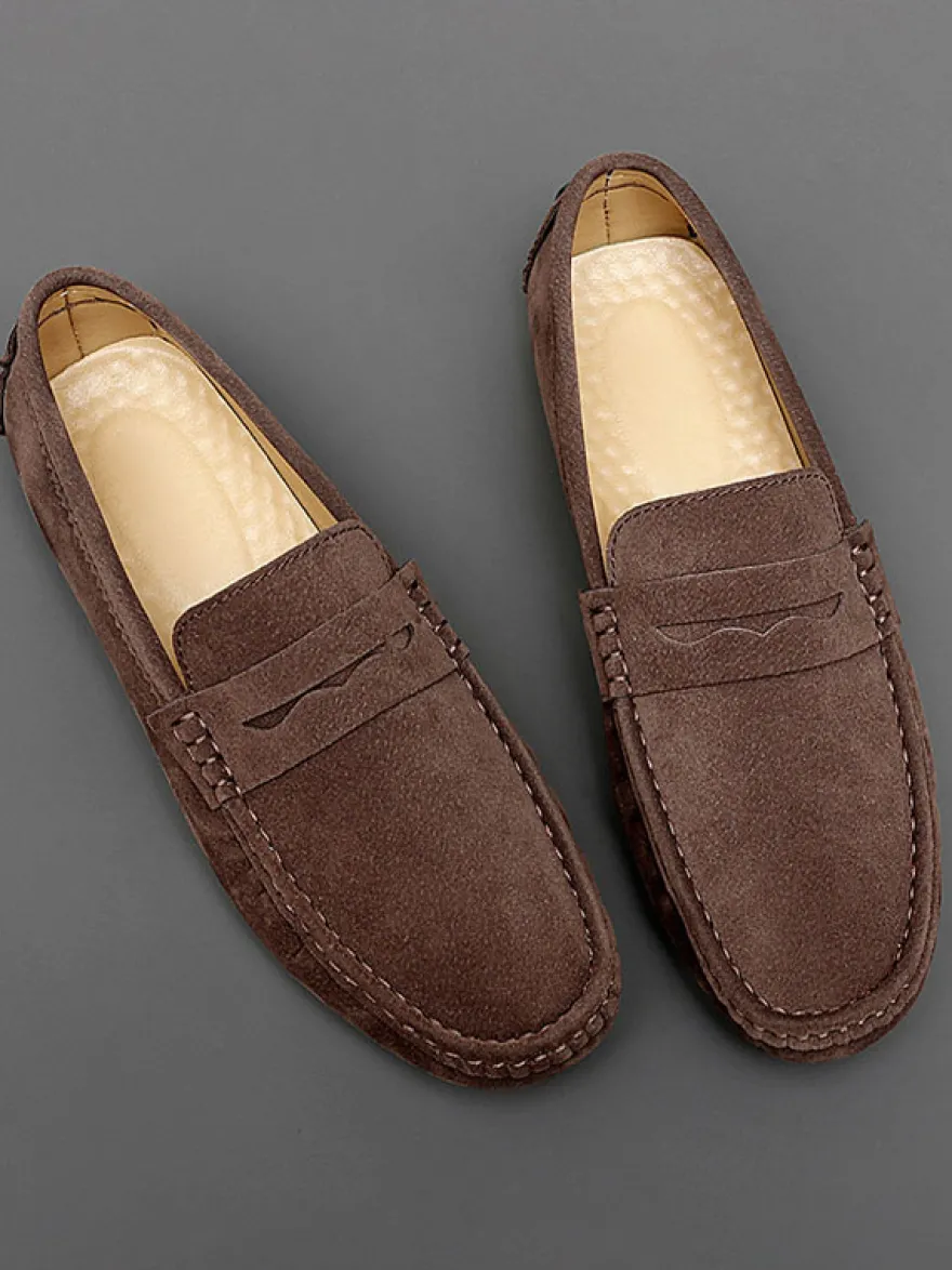 Mocassins Penny pour hommes chaussures de conduite à bout rond et à enfiler