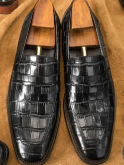 Mocassins Penny pour hommes chaussures habillées classiques et chics en cuir de vache