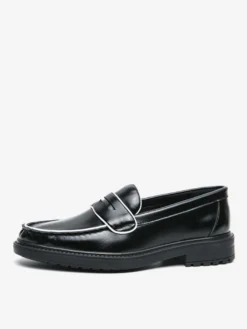 Mocassins à plateforme en cuir pour hommes chaussures confortables pour le travail et les affaires.