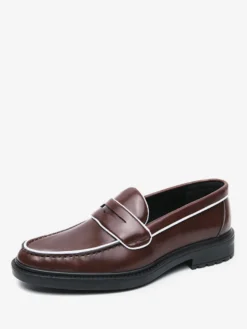 Mocassins à plateforme en cuir pour hommes chaussures confortables pour le travail et les affaires.