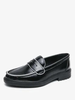 Mocassins à plateforme en cuir pour hommes chaussures confortables pour le travail et les affaires.