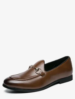 Mocassins pour hommes chaussures décontractées respirantes à bout pointu en cuir