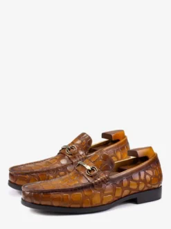 Mocassins pour hommes en cuir à motif crocodile chaussures décontractées et d'affaires