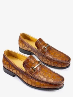 Mocassins pour hommes en cuir à motif crocodile chaussures décontractées et d'affaires