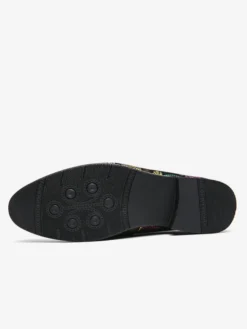 Mocassins à rivets pour hommes chaussures en daim à imprimé épissure bout rond talons bas chaussures de bal