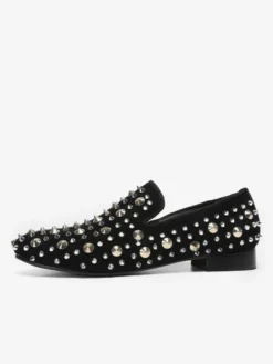 Mocassins à rivets pour hommes chaussures en cuir à enfiler à pointes pour bal de promo mariage