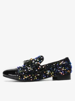 Mocassins à rivets pour hommes chaussures en cuir à paillettes chaussures de bal de fin d'année à paillettes chaussures de mariage