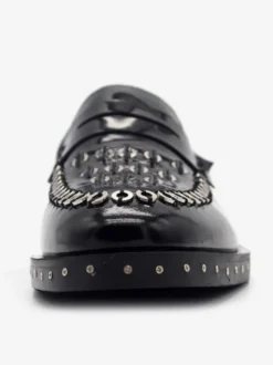 Mocassins à rivets pour hommes en cuir de vache avec détails métalliques