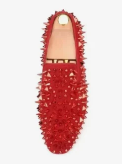 Mocassins à rivets pour hommes tige en micro-suède à enfiler à pointes pour bal de promo mariage