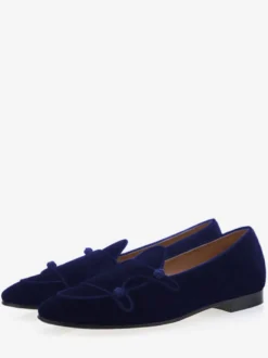 Mocassins velours noir pour hommes Chaussures de Mariage Soirée bout rond