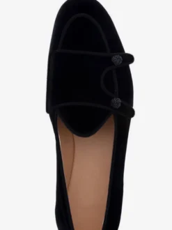 Mocassins velours noir pour hommes Chaussures de Mariage Soirée bout rond