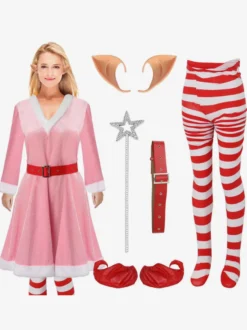 Moulante Noël Rose Chaussures Robe Chapeaux Ombre Costumes De Vacances De Noël