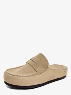 mules décontractées pour hommes bout rond sans talon mocassins penny