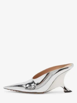 Mules noires à bout pointu pour femmes escarpins à enfiler avec talon