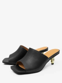 Mules à talon chaton sandales à bout ouvert et à talon nu