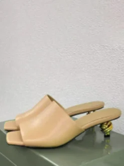 Mules à talon chaton sandales à bout ouvert et à talon nu