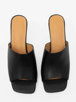 Mules à talon chaton sandales à bout ouvert et à talon nu
