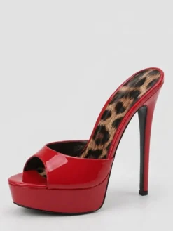 Mules à Talons Hauts à Plateau à Bout Ouvert