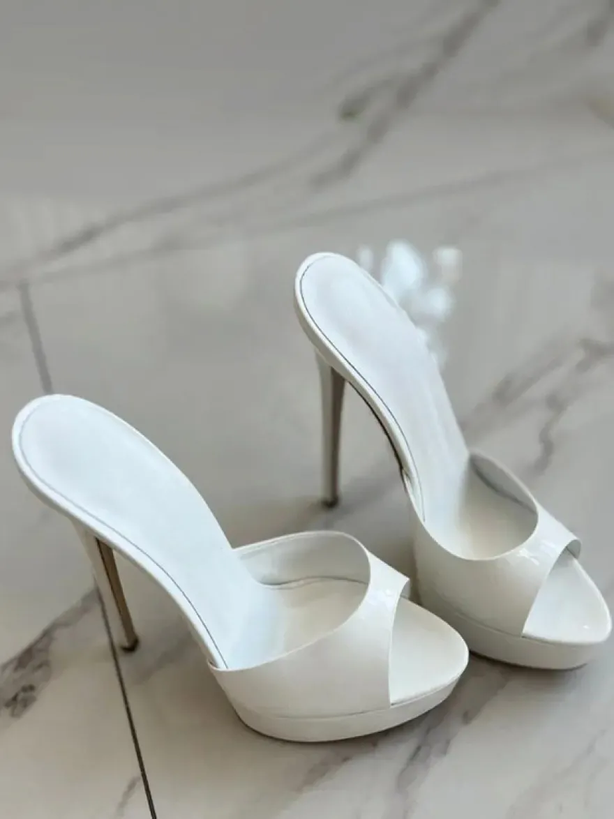 Mules à Talons Hauts à Plateau à Bout Ouvert