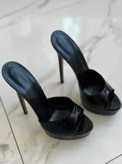Mules à Talons Hauts à Plateau à Bout Ouvert