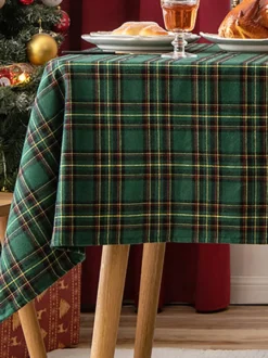 Nappe Costumes De Vacances Carreaux Polyester De Noël Vert