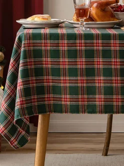 Nappe Costumes De Vacances Carreaux Polyester De Noël Vert