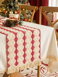 Nappe Costumes De Vacances Carreaux Polyester De Noël Rouge