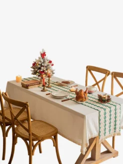 Nappe Costumes De Vacances Carreaux Polyester De Noël Rouge